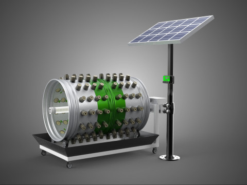 SOLAR POWERED IOT ROTARY HYDROPONIC GARDEN POT PLANT FARM SYSTEM 3D Модель