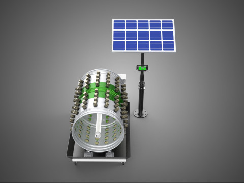 SOLAR POWERED IOT ROTARY HYDROPONIC GARDEN POT PLANT FARM SYSTEM 3D Model
