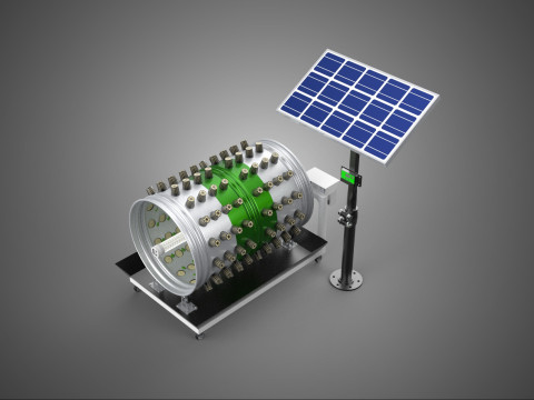 SOLAR POWERED IOT ROTARY HYDROPONIC GARDEN POT PLANT FARM SYSTEM 3D Model