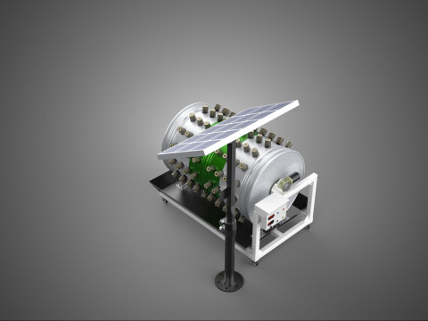 SOLAR POWERED IOT ROTARY HYDROPONIC GARDEN POT PLANT FARM SYSTEM 3D Model