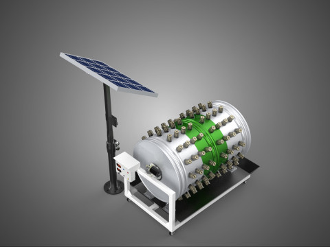 SOLAR POWERED IOT ROTARY HYDROPONIC GARDEN POT PLANT FARM SYSTEM 3D Model