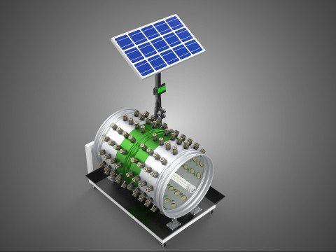 SOLAR POWERED IOT ROTARY HYDROPONIC GARDEN POT PLANT FARM SYSTEM 3D Model