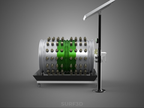 SOLAR POWERED IOT ROTARY HYDROPONIC GARDEN POT PLANT FARM SYSTEM 3D Model