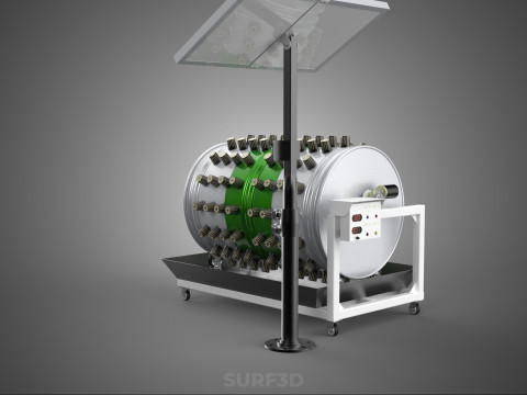SOLAR POWERED IOT ROTARY HYDROPONIC GARDEN POT PLANT FARM SYSTEM 3D Model