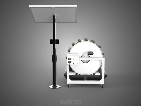SOLAR POWERED IOT ROTARY HYDROPONIC GARDEN POT PLANT FARM SYSTEM 3D Model