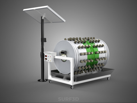 SOLAR POWERED IOT ROTARY HYDROPONIC GARDEN POT PLANT FARM SYSTEM 3D Model