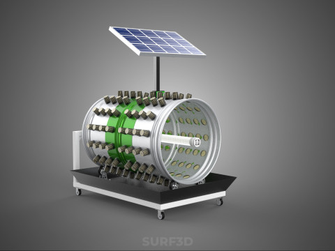 SOLAR POWERED IOT ROTARY HYDROPONIC GARDEN POT PLANT FARM SYSTEM 3D Model