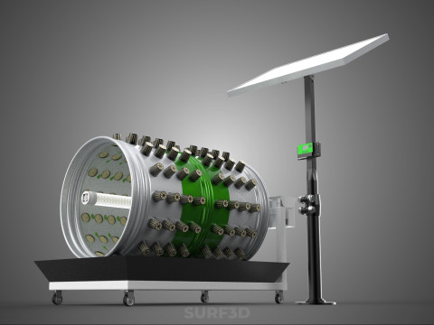 SOLAR POWERED IOT ROTARY HYDROPONIC GARDEN POT PLANT FARM SYSTEM 3D Model
