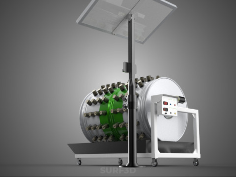 SOLAR POWERED IOT ROTARY HYDROPONIC GARDEN POT PLANT FARM SYSTEM 3D Model