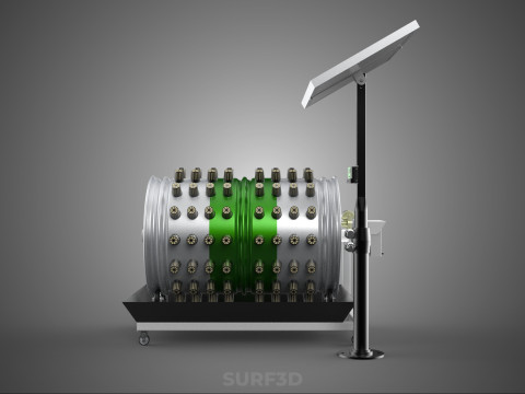 SOLAR POWERED IOT ROTARY HYDROPONIC GARDEN POT PLANT FARM SYSTEM 3D Model