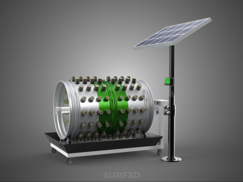 SOLAR POWERED IOT ROTARY HYDROPONIC GARDEN POT PLANT FARM SYSTEM 3D Model