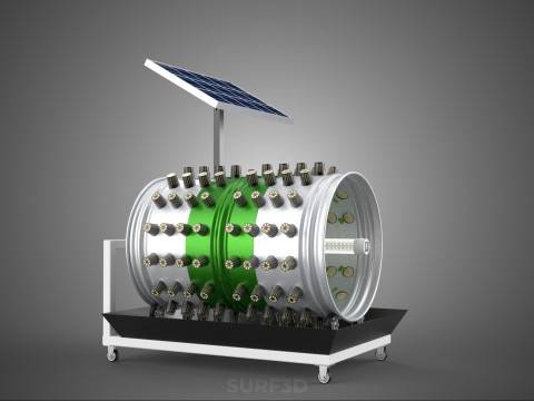 SOLAR POWERED IOT ROTARY HYDROPONIC GARDEN POT PLANT FARM SYSTEM 3D Model