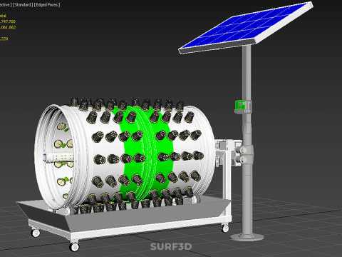SOLAR POWERED IOT ROTARY HYDROPONIC GARDEN POT PLANT FARM SYSTEM 3D Model