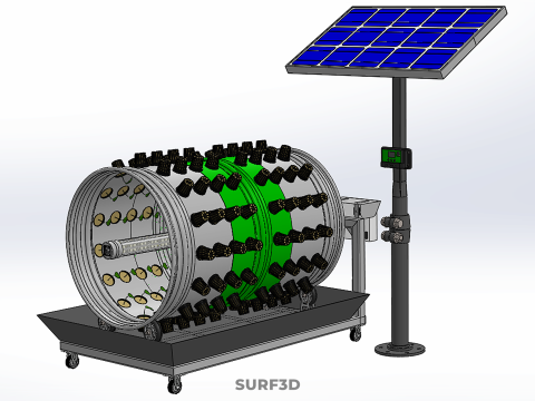 SOLAR POWERED IOT ROTARY HYDROPONIC GARDEN POT PLANT FARM SYSTEM 3D Model