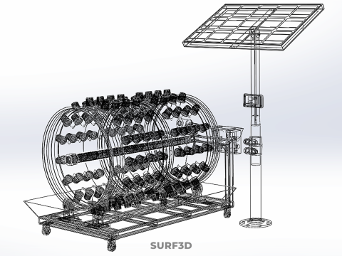 SOLAR POWERED IOT ROTARY HYDROPONIC GARDEN POT PLANT FARM SYSTEM 3D Model