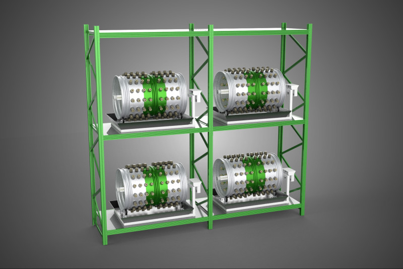 DRUM TRAY ARRAY SHELF RACK ROTARY HYDROPONIC PLANT GARDEN INDOOR Model 3D .c4d .max .obj .3ds .fbx .stl .blend 