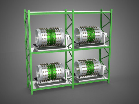 DRUM TRAY ARRAY SHELF RACK ROTARY HYDROPONIC PLANT GARDEN INDOOR 3D Модель