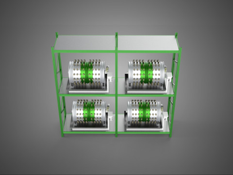 DRUM TRAY ARRAY SHELF RACK ROTARY HYDROPONIC PLANT GARDEN INDOOR Model 3D