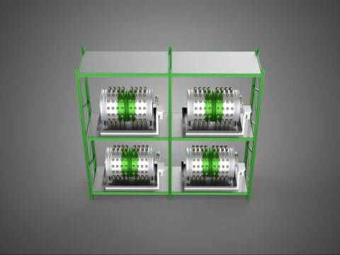DRUM TRAY ARRAY SHELF RACK ROTARY HYDROPONIC PLANT GARDEN INDOOR 3D Model