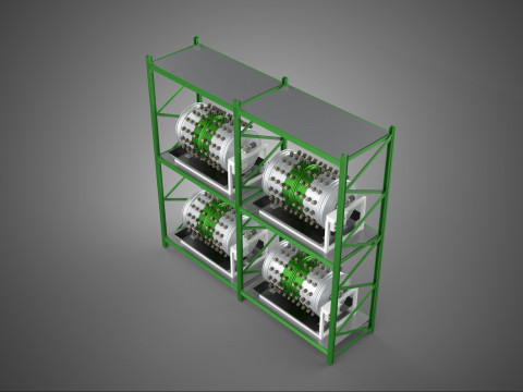 DRUM TRAY ARRAY SHELF RACK ROTARY HYDROPONIC PLANT GARDEN INDOOR Model 3D