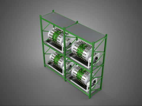 DRUM TRAY ARRAY SHELF RACK ROTARY HYDROPONIC PLANT GARDEN INDOOR 3D Model