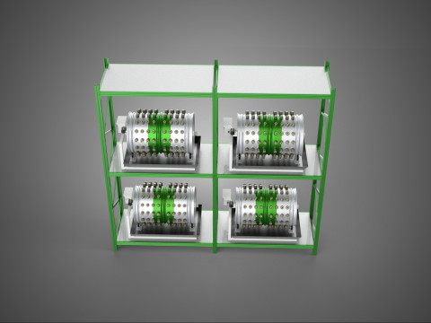 DRUM TRAY ARRAY SHELF RACK ROTARY HYDROPONIC PLANT GARDEN INDOOR Model 3D