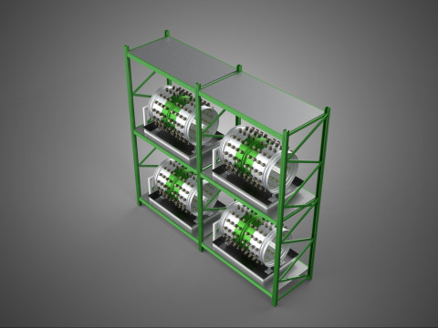 DRUM TRAY ARRAY SHELF RACK ROTARY HYDROPONIC PLANT GARDEN INDOOR Model 3D
