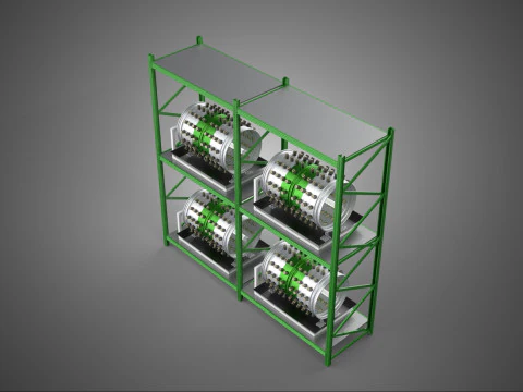 DRUM TRAY ARRAY SHELF RACK ROTARY HYDROPONIC PLANT GARDEN INDOOR 3D Model