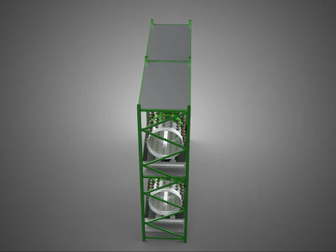 DRUM TRAY ARRAY SHELF RACK ROTARY HYDROPONIC PLANT GARDEN INDOOR 3D Model