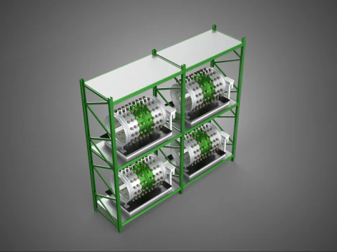 DRUM TRAY ARRAY SHELF RACK ROTARY HYDROPONIC PLANT GARDEN INDOOR 3D Model