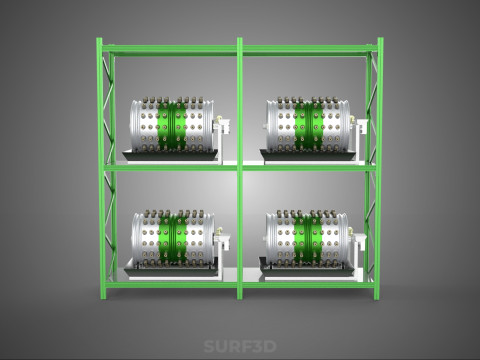 DRUM TRAY ARRAY SHELF RACK ROTARY HYDROPONIC PLANT GARDEN INDOOR Model 3D