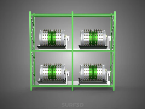 DRUM TRAY ARRAY SHELF RACK ROTARY HYDROPONIC PLANT GARDEN INDOOR 3D Model