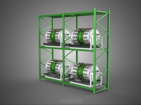 DRUM TRAY ARRAY SHELF RACK ROTARY HYDROPONIC PLANT GARDEN INDOOR Model 3D