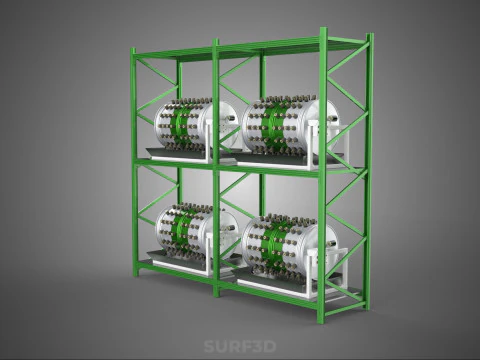 DRUM TRAY ARRAY SHELF RACK ROTARY HYDROPONIC PLANT GARDEN INDOOR 3D Model