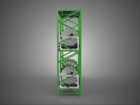 DRUM TRAY ARRAY SHELF RACK ROTARY HYDROPONIC PLANT GARDEN INDOOR Model 3D