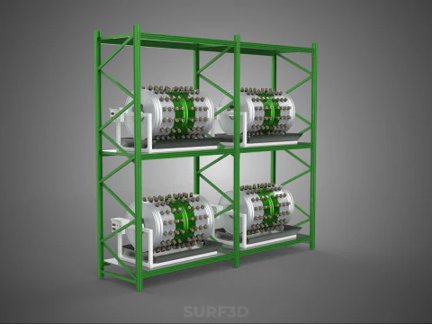 DRUM TRAY ARRAY SHELF RACK ROTARY HYDROPONIC PLANT GARDEN INDOOR 3D Model