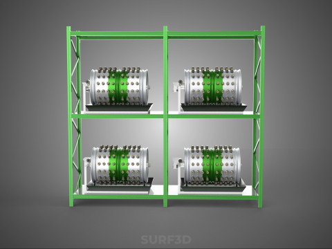 DRUM TRAY ARRAY SHELF RACK ROTARY HYDROPONIC PLANT GARDEN INDOOR Model 3D