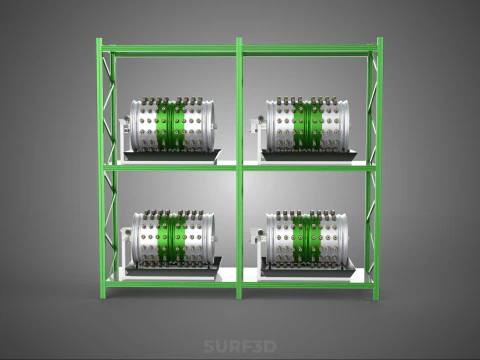 DRUM TRAY ARRAY SHELF RACK ROTARY HYDROPONIC PLANT GARDEN INDOOR 3D Model