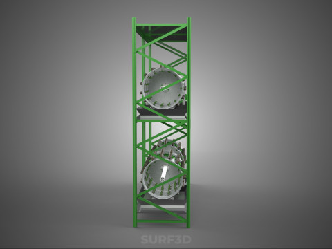 DRUM TRAY ARRAY SHELF RACK ROTARY HYDROPONIC PLANT GARDEN INDOOR Model 3D