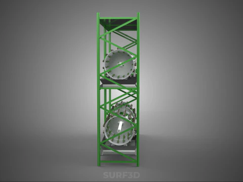 DRUM TRAY ARRAY SHELF RACK ROTARY HYDROPONIC PLANT GARDEN INDOOR 3D Model