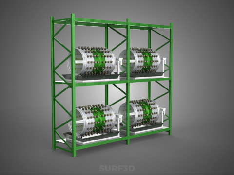 DRUM TRAY ARRAY SHELF RACK ROTARY HYDROPONIC PLANT GARDEN INDOOR Model 3D