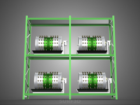 DRUM TRAY ARRAY SHELF RACK ROTARY HYDROPONIC PLANT GARDEN INDOOR Model 3D