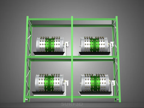 DRUM TRAY ARRAY SHELF RACK ROTARY HYDROPONIC PLANT GARDEN INDOOR 3D Model