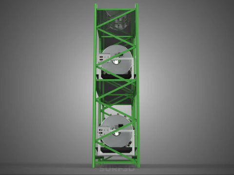 DRUM TRAY ARRAY SHELF RACK ROTARY HYDROPONIC PLANT GARDEN INDOOR 3D Model
