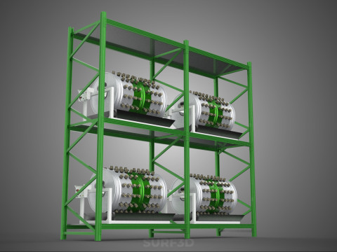 DRUM TRAY ARRAY SHELF RACK ROTARY HYDROPONIC PLANT GARDEN INDOOR Model 3D