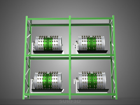 DRUM TRAY ARRAY SHELF RACK ROTARY HYDROPONIC PLANT GARDEN INDOOR Model 3D