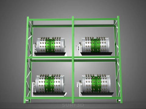 DRUM TRAY ARRAY SHELF RACK ROTARY HYDROPONIC PLANT GARDEN INDOOR 3D Model