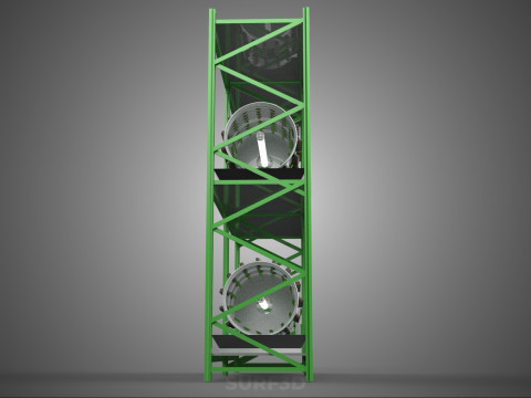 DRUM TRAY ARRAY SHELF RACK ROTARY HYDROPONIC PLANT GARDEN INDOOR Model 3D