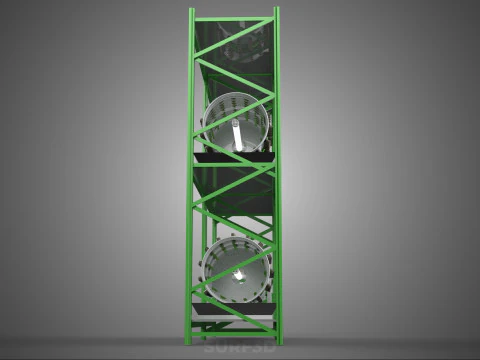 DRUM TRAY ARRAY SHELF RACK ROTARY HYDROPONIC PLANT GARDEN INDOOR 3D Model