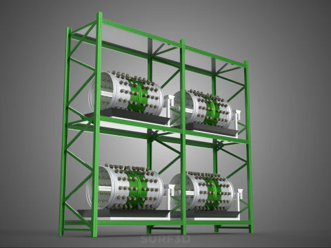 DRUM TRAY ARRAY SHELF RACK ROTARY HYDROPONIC PLANT GARDEN INDOOR 3D Model